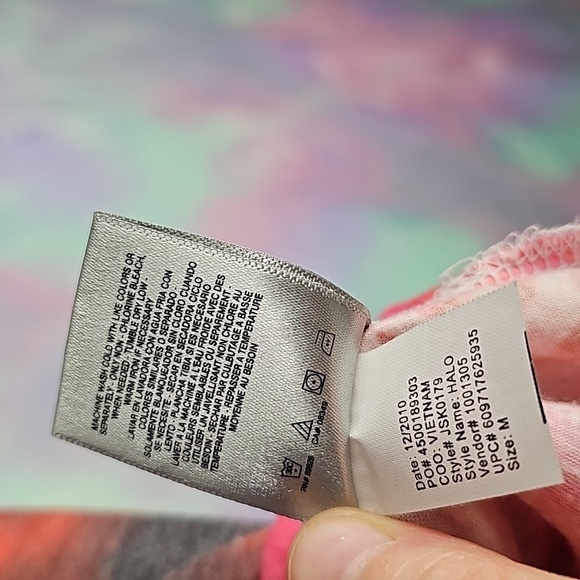 Jessica Simpson Pink Purple Blue Neon Tie Dye Tank Top Open Back Size Medium - Picture 13 of 13